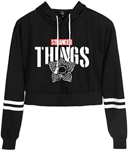 FLYCHEN Niña Sudaderas con Capucha Stranger Things Season 3 Sudadera Casual con