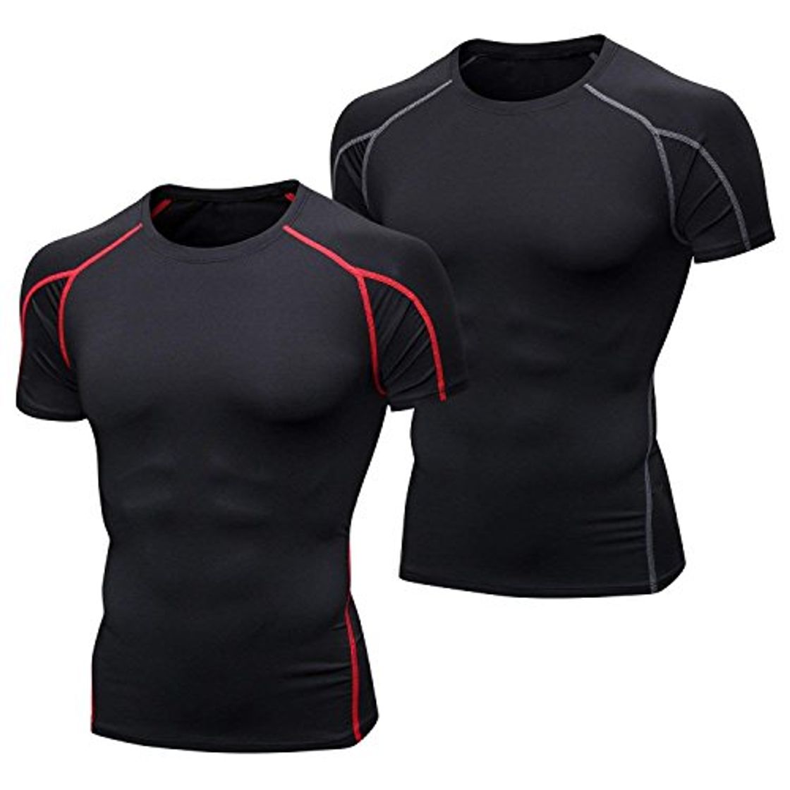 Social Niksa 2 Piezas Camisetas de Fitness Compresión Ropa Deportiva Manga Corta Hombre