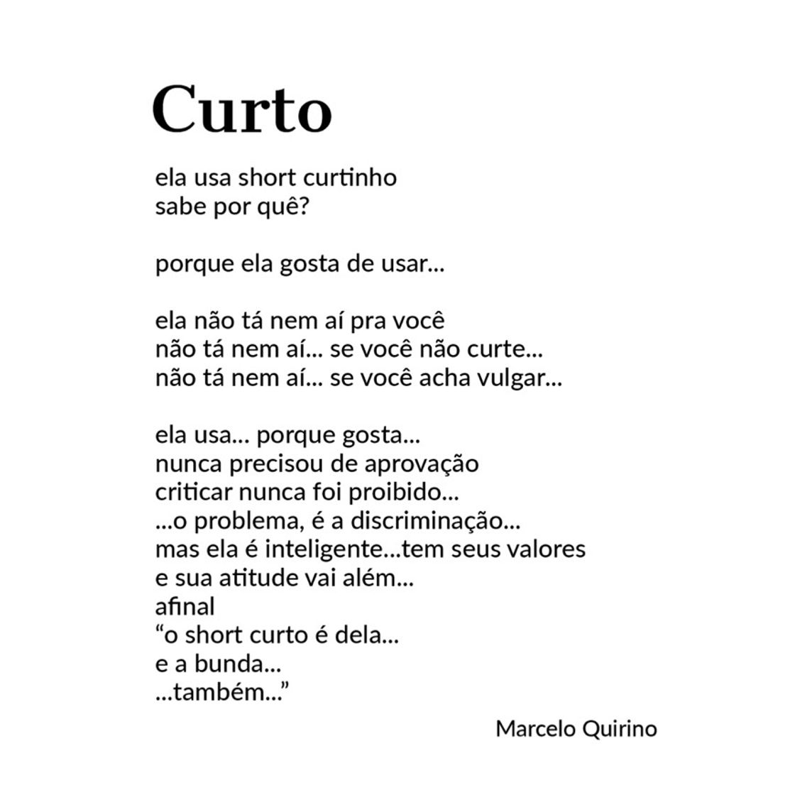 Moda Poema - Curto