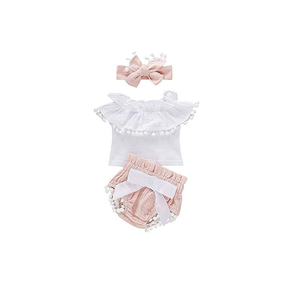 Fashion Bonfor 3 Piezas Ropa Bebe Niña 0-3 Meses Verano Algodon Mono de