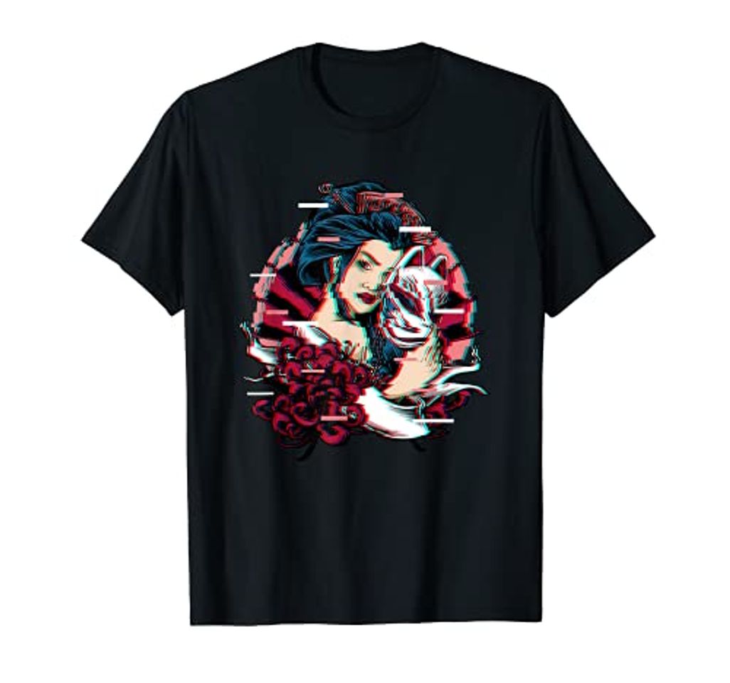 Social Kawaii Geisha Japonés Traditional Kitsune Yokai Aesthetic Camiseta