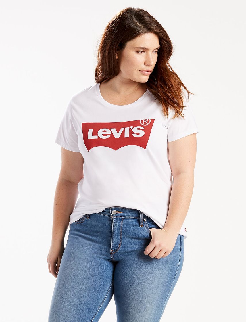 Moda Levi's Plus Size Pl tee Camiseta, Blanco