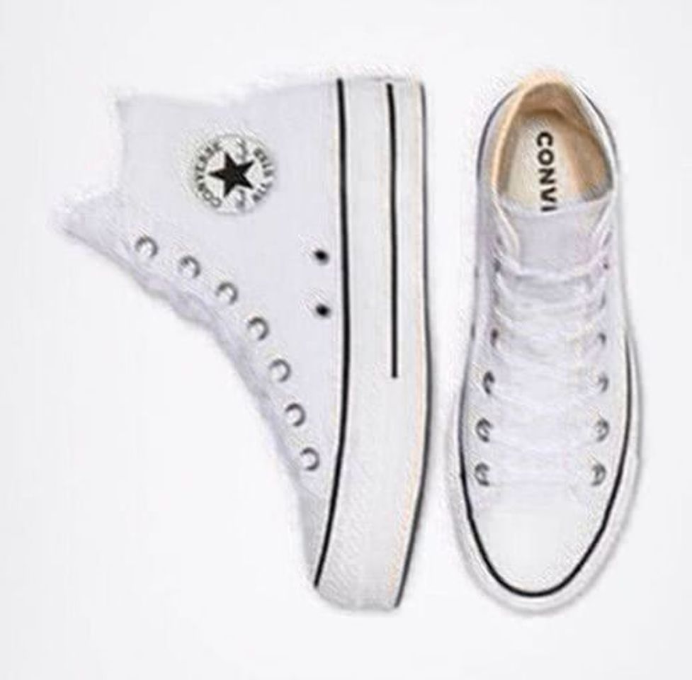 Fashion Converse Chuck Taylor CTAS Lift Hi, Zapatillas para Mujer, Blanco