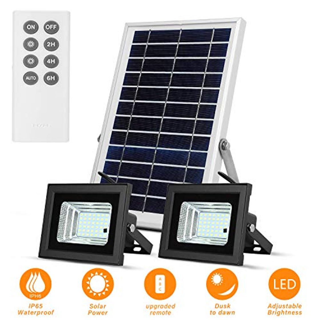 Producto Luces Solares de Inundación con Paneles Solares de 19x 29cm 42 LED