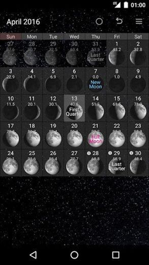 Simple Moon Phase Calendar 