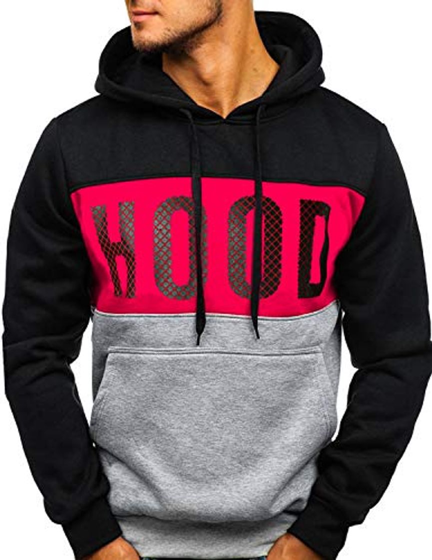 Social GHYUGR Sudadera con Capucha Hombre Contraste con Bolsillo Otoño Invierno Estampado Deporte