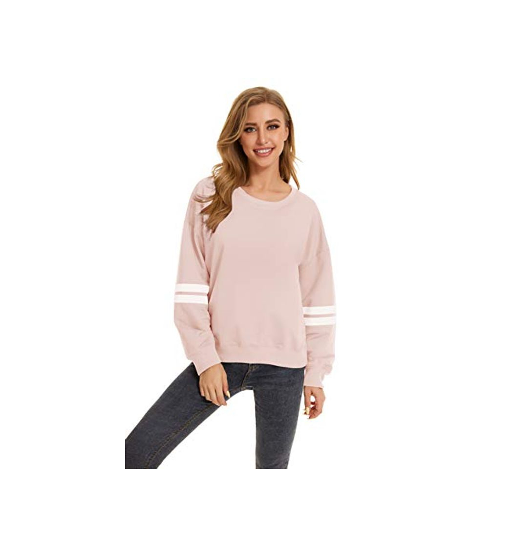 Social SMENG - Sudadera de manga larga con cuello redondo para mujer