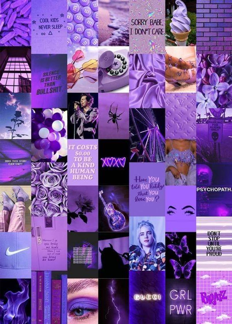 Fashion Purple Wall Collage Idea