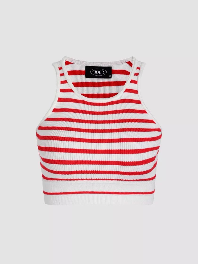 Social Stripe Knit Tank Top