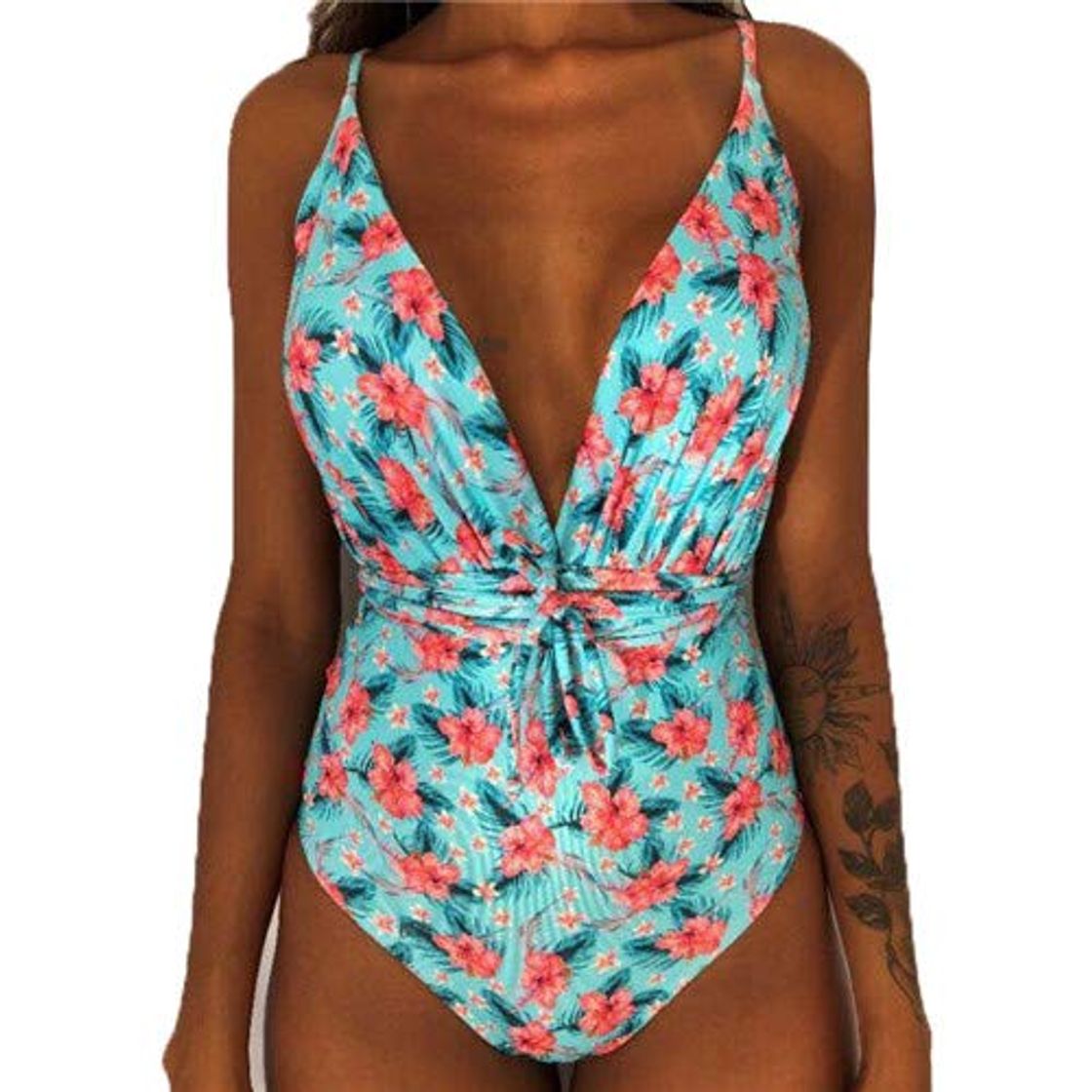 Social EXEYYBIN Style One Piece Swimsuit Monokini S-XXL Plus Size Swimwear Women Badpak