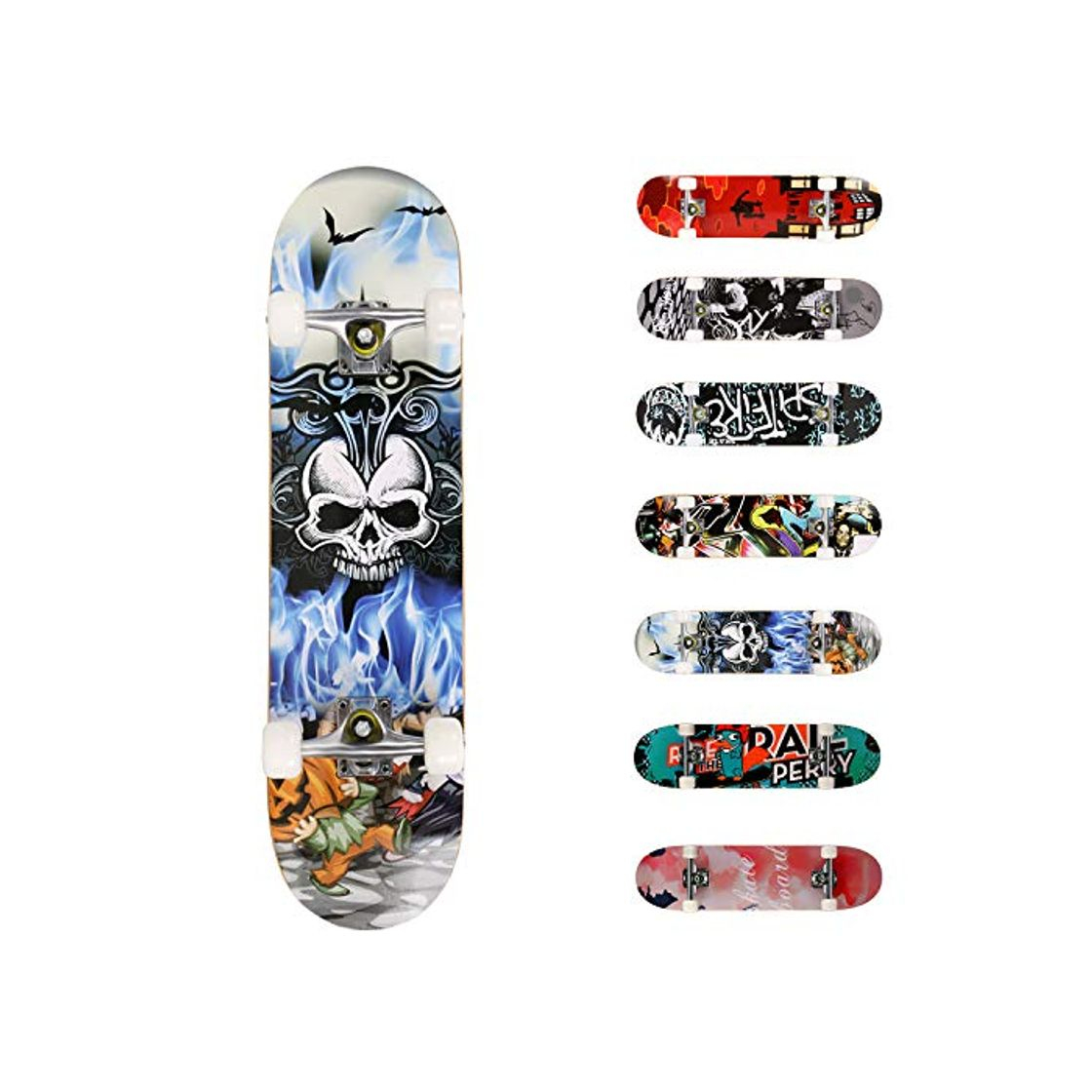 Producto WeSkate Completo Skateboard 31"x8" 7 Capas Monopatín de Madera de Arce Skateboards