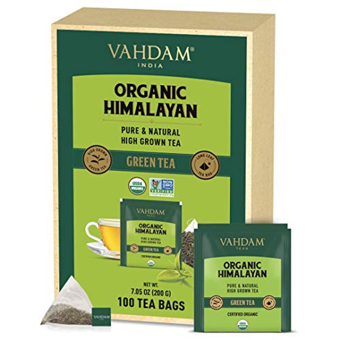 Producto VAHDAM, Hojas de Té Verde Orgánico del Himalaya