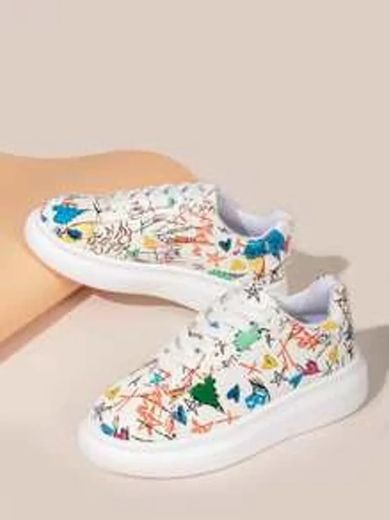 Allover Floral Graphic Skate Shoes