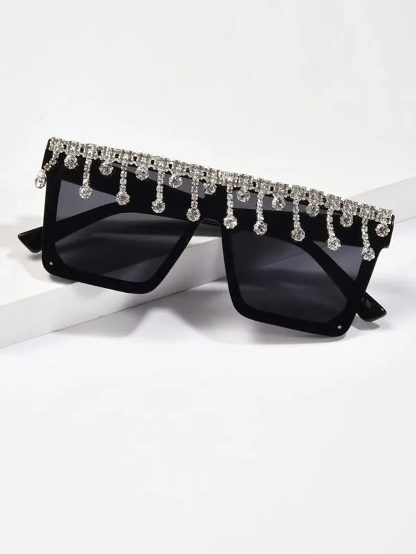 Moda Rhinestone Decor W Design Decorative Glasses