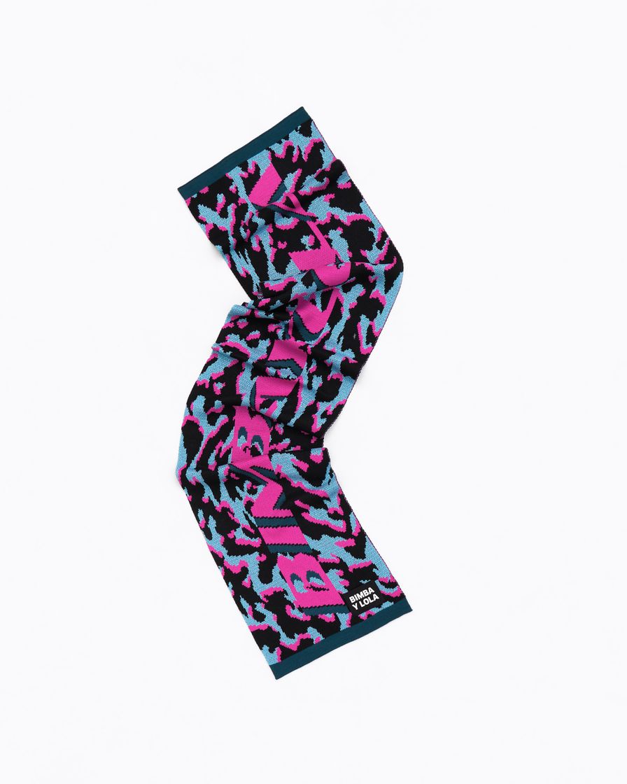 Moda Bufanda Jacquard Logo Fusia