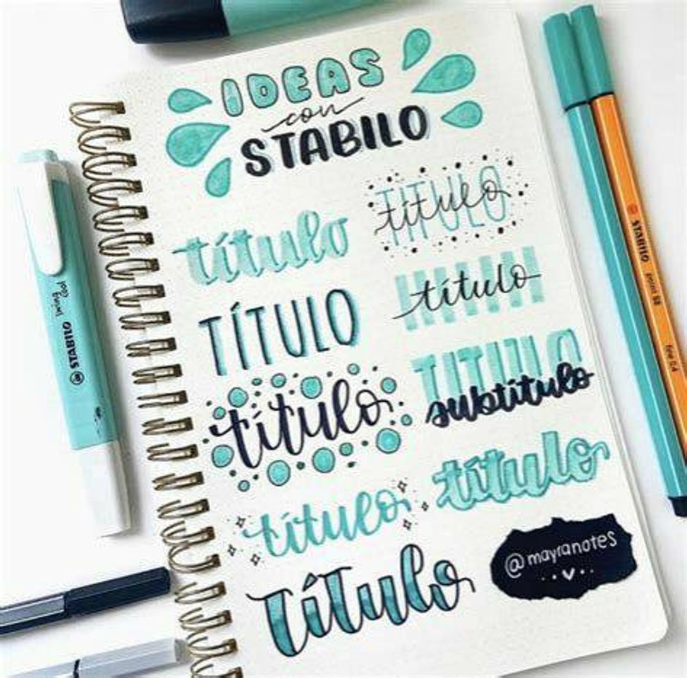 Moda Algumas ideias de título com stabilo!! 🖊💙