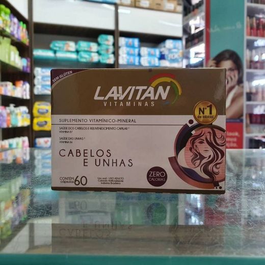 Lavitan cabelos, unhas c/60 biotina combate queda calvície.