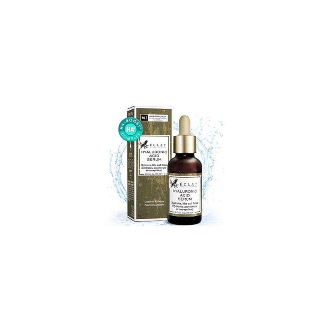 Product Sérum Ácido Hialurónico Eclat – Hidratante de Ácido Hialurónico puro 100% Sérum Antiedad para Eliminar Líneas de Expresión y Arrugas Hidratación Suave y Fácil Absorción Para Rostro y Ojos