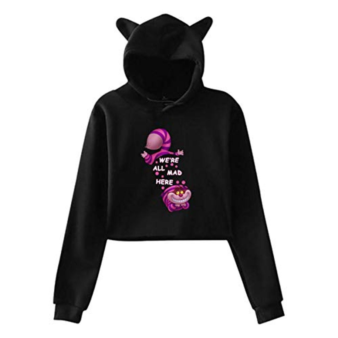 Moda Sudadera con Capucha para Mujer Alice In Wonderland Cheshire Cat Cute Cat