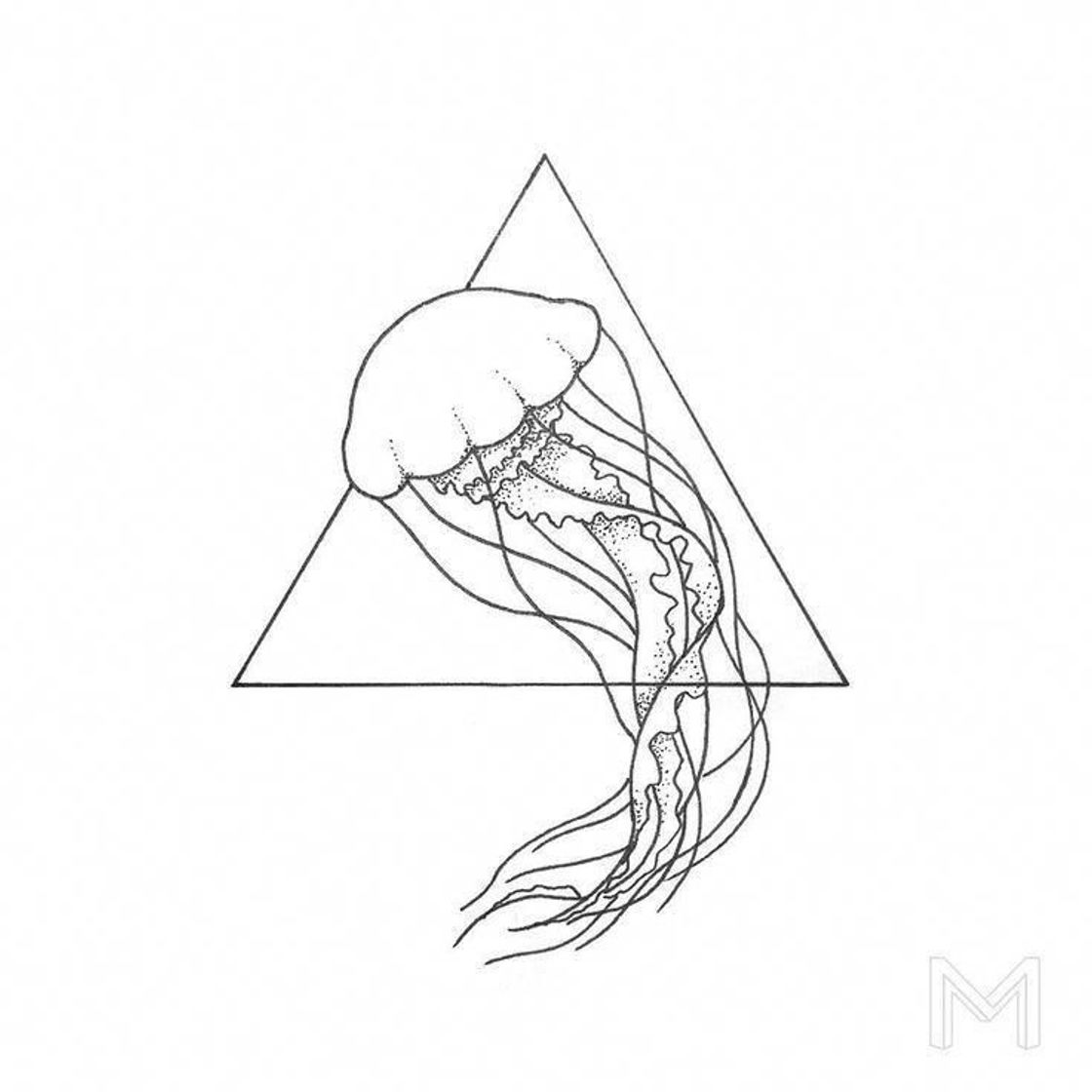 Social jellyfish - minimalist tattoo