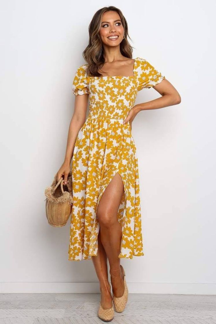 Moda Vestido amarelo 