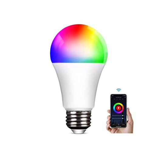 Bombilla LED Inteligente WiFi，Mmester E27 9W Bombilla Luces Cálidas RGB 2800k-6200k Ajustable