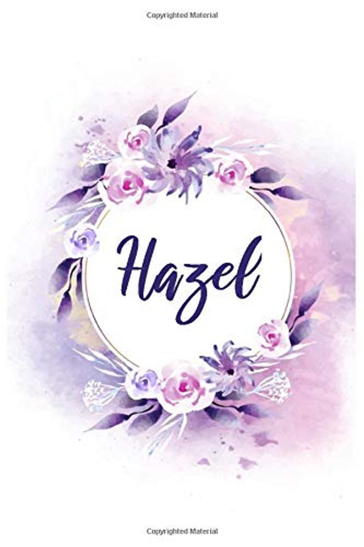 Libro Hazel: Lined Writing Notebook Journal with Personalized Name, 120 Pages, 6''x9'', Pink,