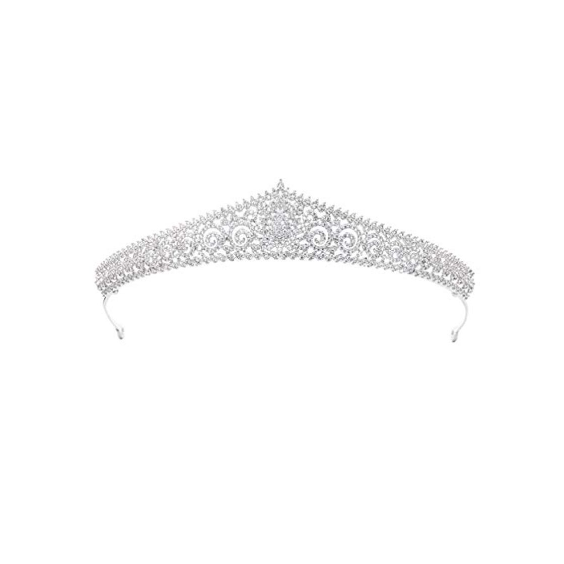 Moda Clásico tiara de plata de circonio para boda