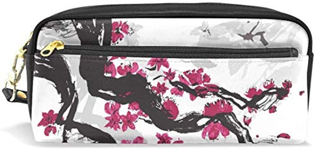 Fashion Monedero Pintura al óleo Estilo japonés Flor de Ciruelo PU Cuero Estuche para lápices Estuche para lápices Estuche para lápices ma