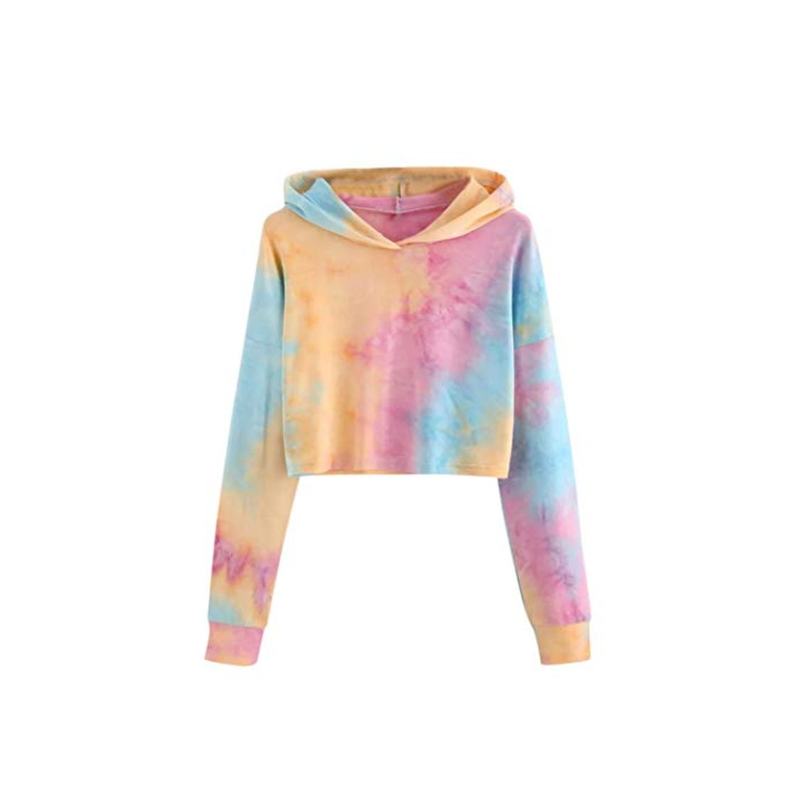 Product Sudaderas con Capucha Cortas Mujer Tumblr Rainbow Estampado Camiseta de Manga Larga