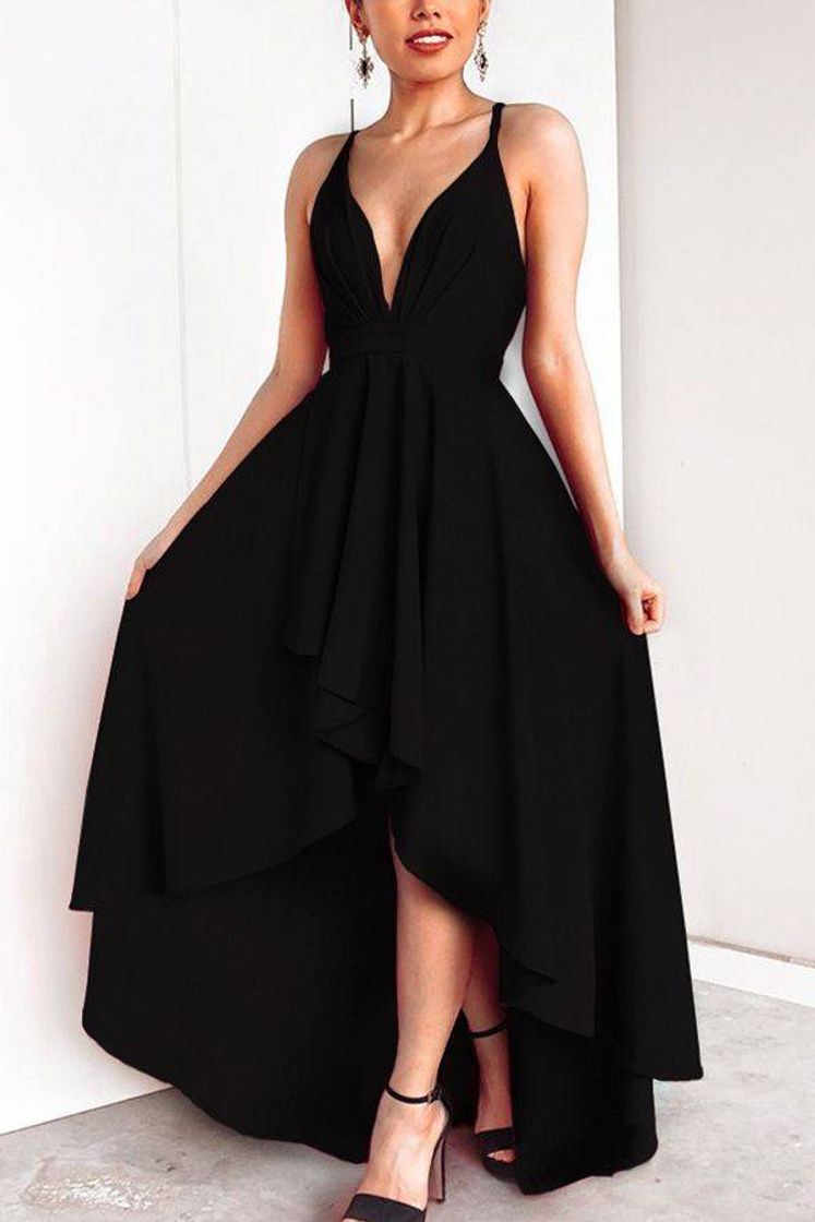 Fashion Vestido na cor preto elegante