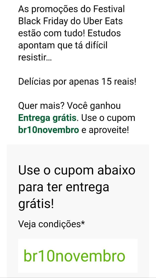 Moda 🤑 CUPOM Uber Eats