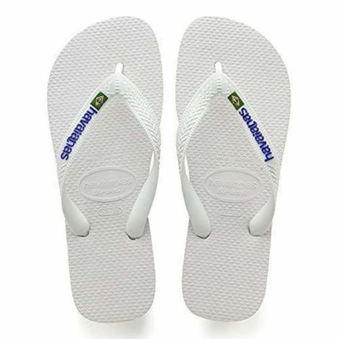 Fashion Havaianas Brasil Logo, Chanclas Unisex Adulto, Blanco