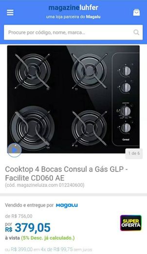 Cooktop 4 Bocas Consul a Gás GLP - Facilite CD060 AE

