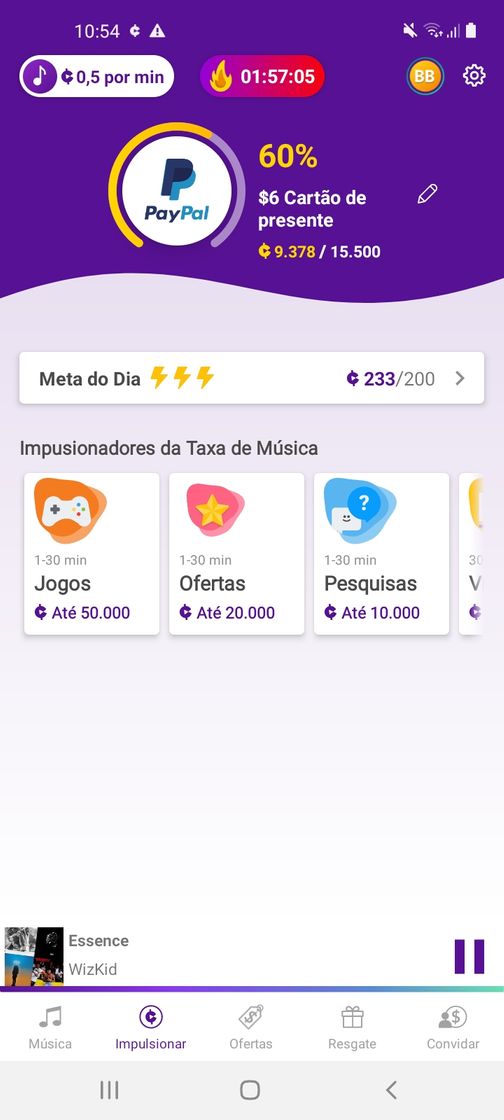 Moda Curret, escute musica acumule pontos e troque por dollar