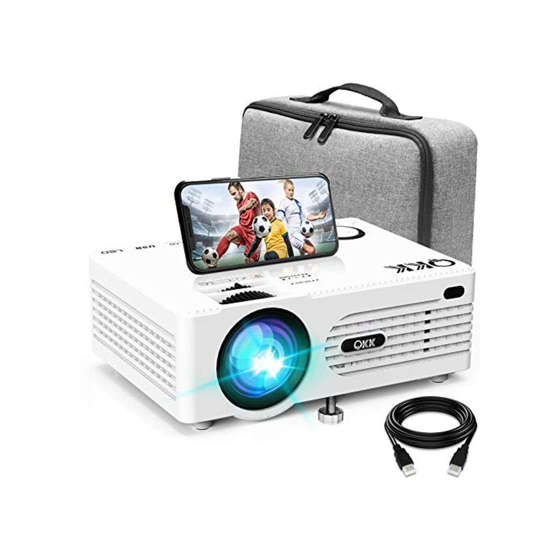 Electronics QKK AK-80 Proyector con Bolsa de Transporte Compatible 1080P FHD