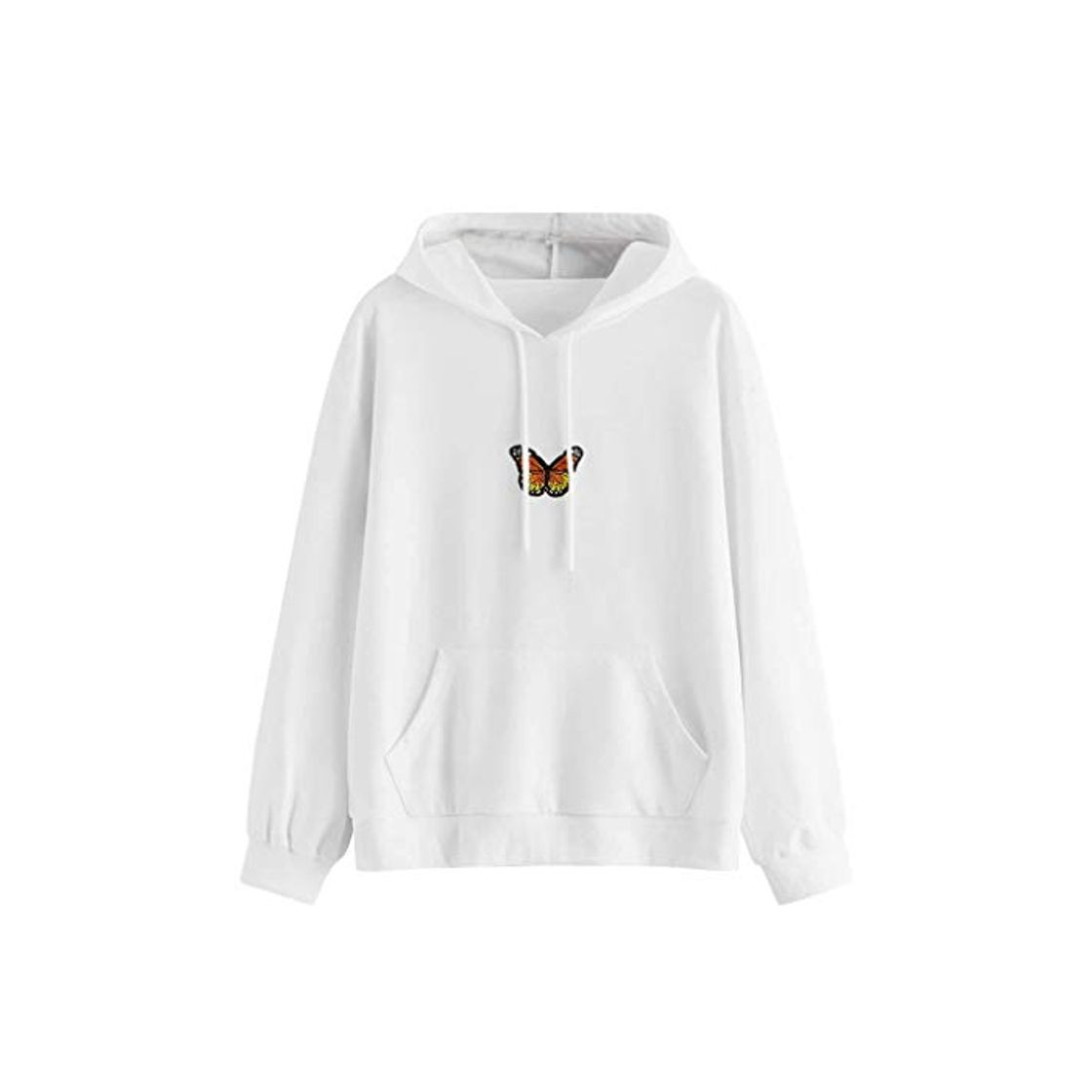 Social Mujer Mariposa Sudadera Manga Larga Bolsillo Pullover Sudadera con Capucha Casual Tallas Grandes Otoño Invierno Cuello Redondo Jersey Deporte riou