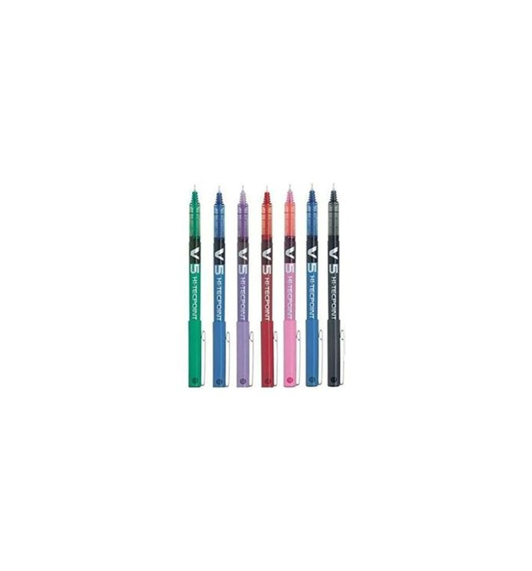 Product Pack de 7 Bolígrafos Pilot BX V5 Varios Colores - Bolígrafo Extra Fino Hi-Tecpoint con Punta 0.5mm