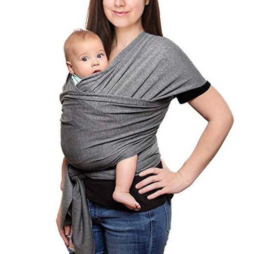 Fular Portabebés Elástico Portador de Bebé Gris Algodón Baby Wrap Carrier Sling
