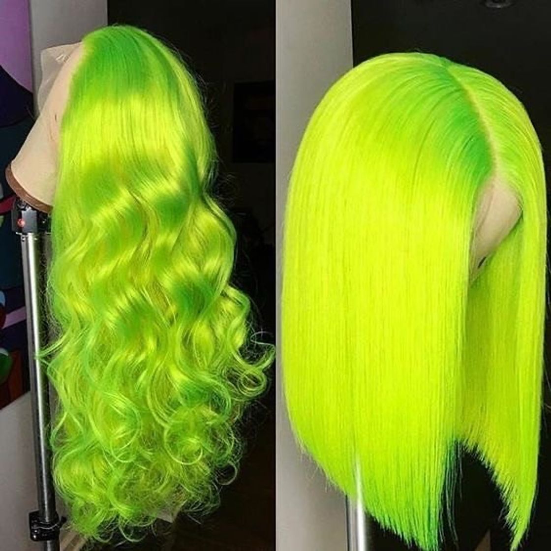 Product Neon Green Bob Wig Frontal Lace 100% Virgin Human Hair