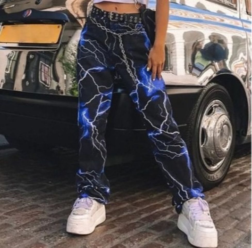 Moda calça lightning