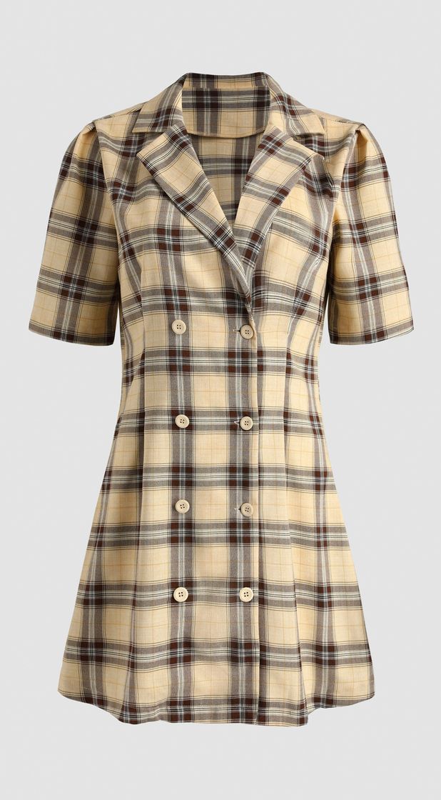 Moda Plaid Collar Blazer Dress – Cider