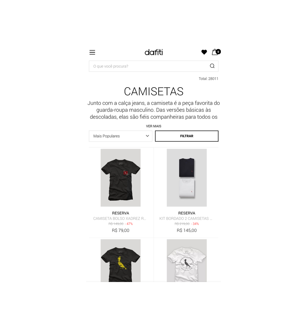 Roupas masculinas Dafiti