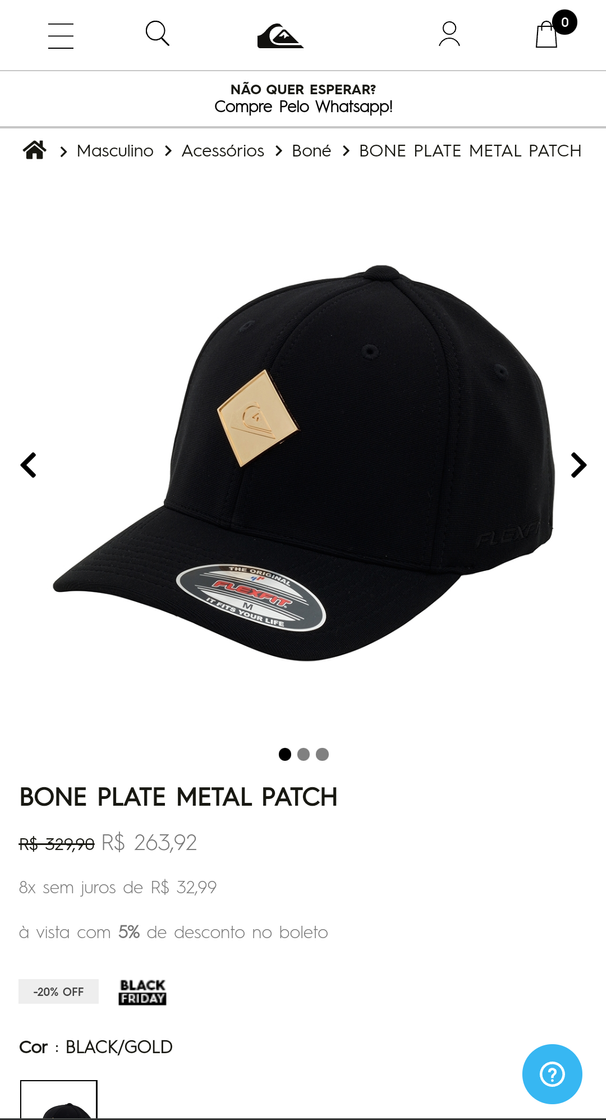 Moda Boné plate metal patch Quiksilver