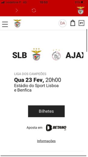 Bilhetes Benfica-Ajax!!