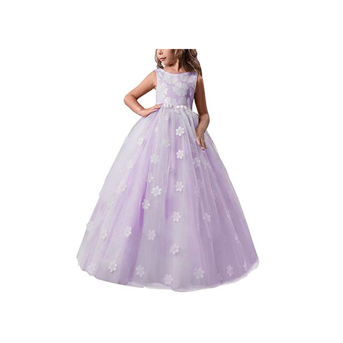 Moda TTYAOVO Chicas Muestran Princesa Vestido de Flores para niños Baile hinchado Bola