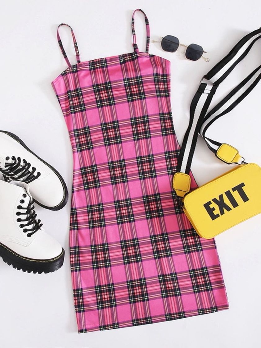 Vestido xadrez rosa 💕✨