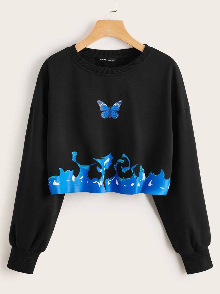 Moda Preto Animal ocasional Suéter🦋
