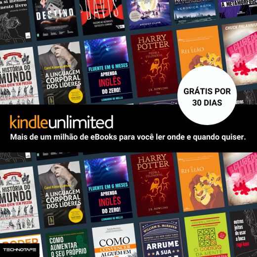 Kindle unlimited mais de um milhão de ebuque pra você ler 