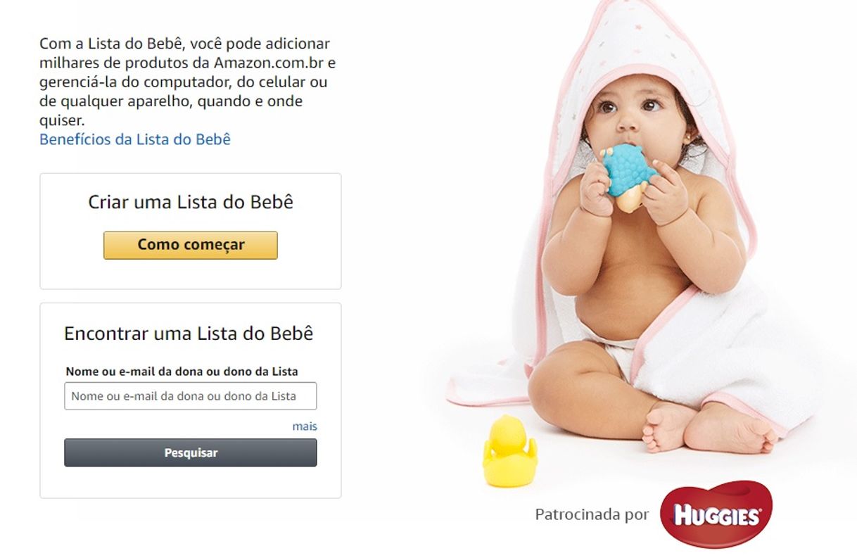 Fashion Lista do bebê amazon